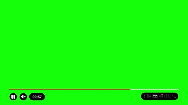 digital video player interface template with green screen for chroma key editing