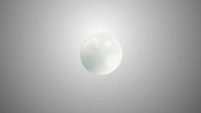A draped red fabric rises and uncovers a luminous white orb floating against a soft gray gradient background in a clean minimal reveal animation 3D animation