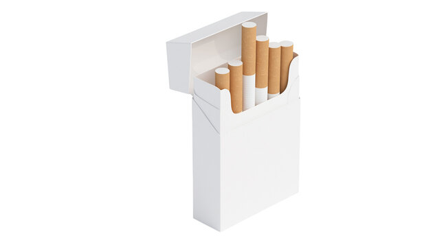White pack of cigarettes with some sticks visible