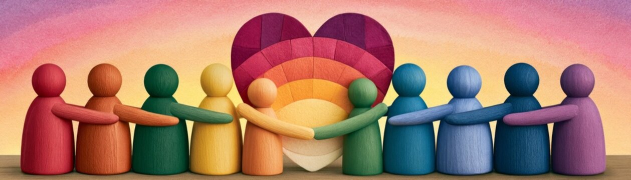 Colorful Wooden Figures Representing Patient Centered Care Concept