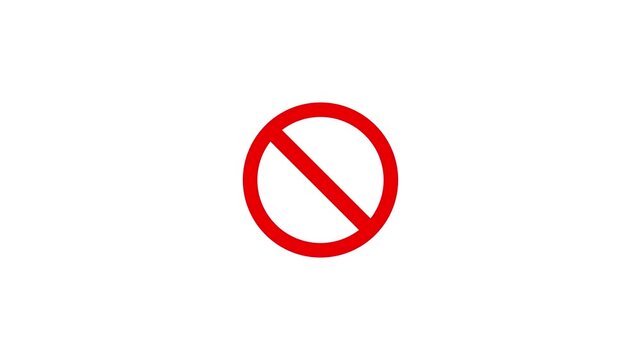 Forbidden sign. Restricted no entry prohibited ban symbol of a red line striking through the centre of a red empty circle for banned or forbidden actions road sign