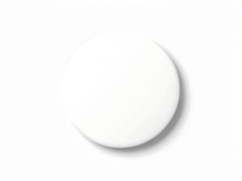Single blank round white coaster with accessory minimalist tableware protection template presentation isolated