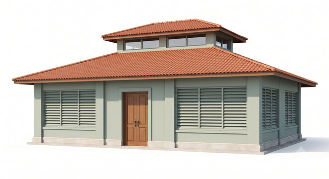 Tropical Heritage Public Reading Room Isolated