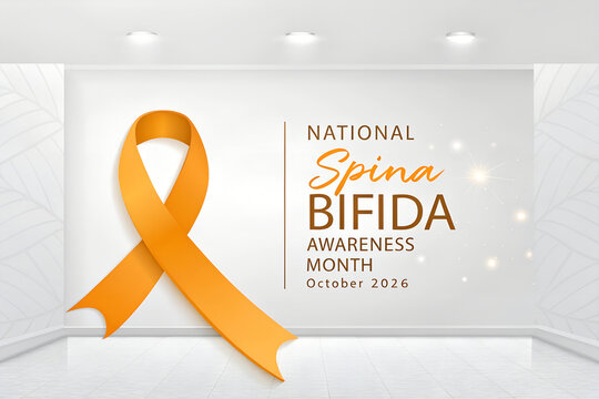 National spina bifida awareness month october 2026 orange ribbon concept