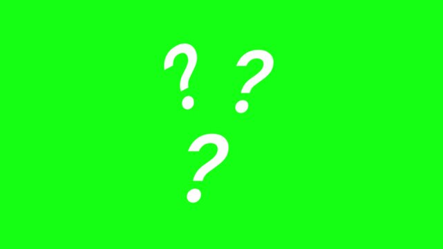 question mark symbol green screen animation. problem solving.