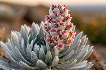Fototapeta premium Queen of the Andes Puya raimondii blooming flower rosette in habitat