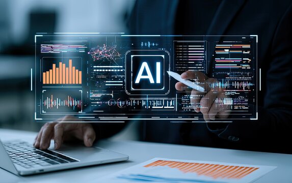 Person interacting with an AI data visualization interface