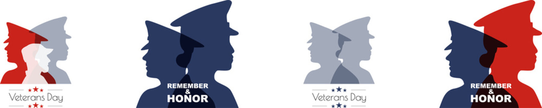 Veterans Day logo set.