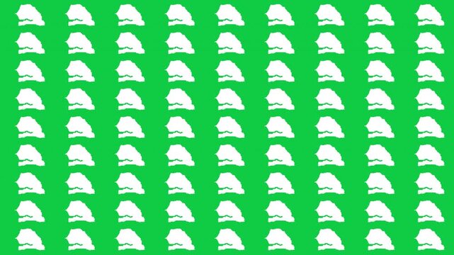 Senegal map pattern scrolling perfect 15 second loop with green background