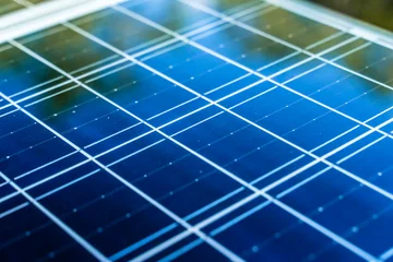 Solar panel surface background close-up. Solar technology concept © uladzimirzuyeu