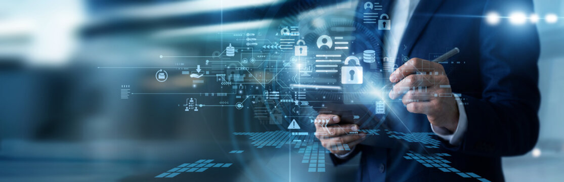 Legal compliance officer working on tablet auditing data privacy regulations, reviewing user consent management frameworks, securing sensitive information, and validating global GDPR policies.