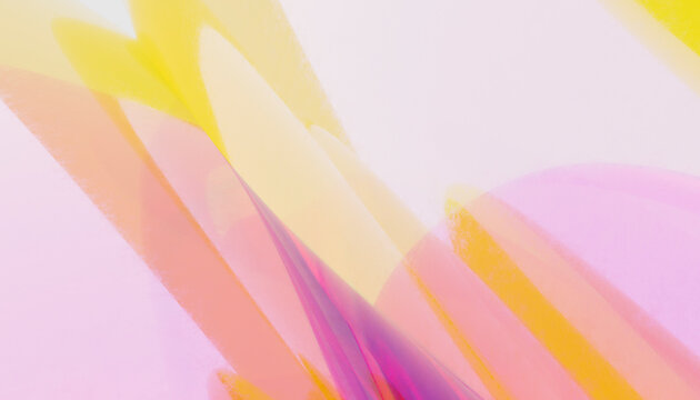 Abstract digital artwork with overlapping pastel shapes in soft hues