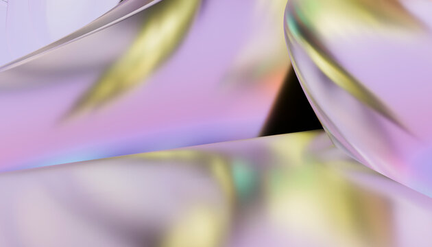 Abstract close-up of smooth colorful iridescent shapes