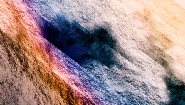 Abstract colorful textured surface casting diagonal shadows