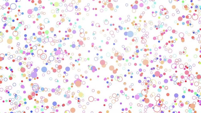 2D circle colorful shapes flying Particles space abstract background
