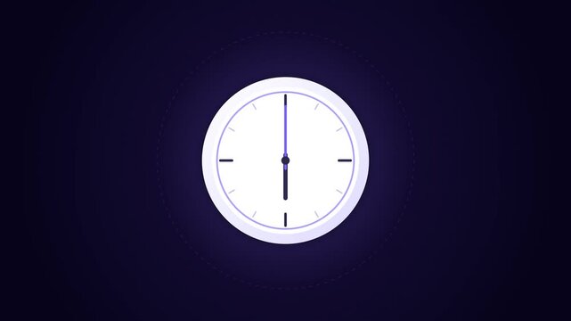 Grid of four glowing analog clocks on dark navy background