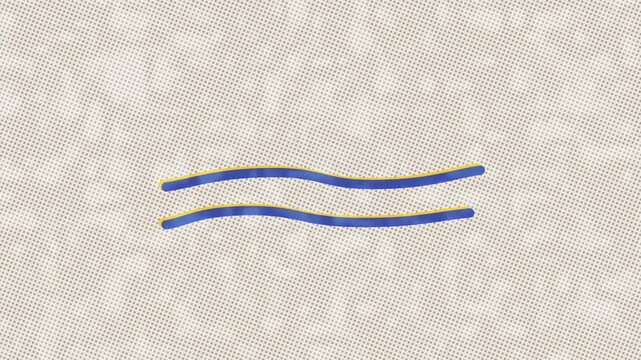 Risograph style underline animation, yellow and blue print texture