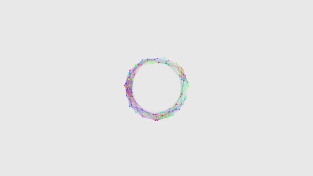 Colorful geometric circle made of small dots