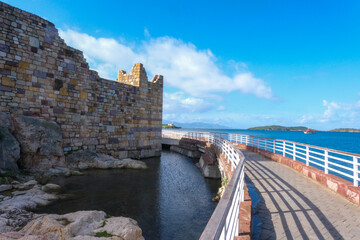 Foca - Turkey, February 06, 2026, Foca is a coastal town with its castle and old streets. © Gkhan