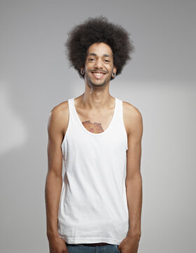 Portrait of young man, smiling