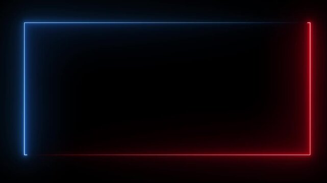 Neon abstract rectangle shape line animation.abstract glowing neon rectangle border. Neon abstract rectangle shape line animation.abstract glowing neon rectangle border. neon border frame,