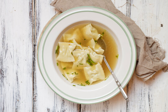 Soup dish of Swabian pockets soup