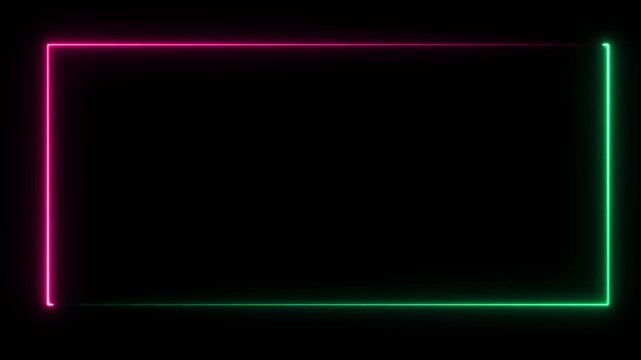 Neon abstract rectangle shape line animation.abstract glowing neon rectangle border. Neon abstract rectangle shape line animation.abstract glowing neon rectangle border. neon border frame,