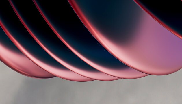 Abstract glossy curved surface with pink gradient light