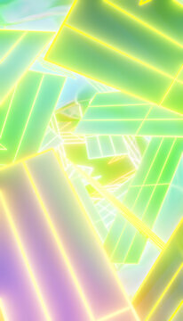 Glowing neon geometry creates a dynamic and colourful abstract vision