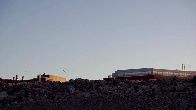 New Tram Line Construction Site at Dusk in Helsinki
