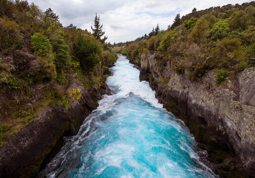 New Zealand, Taupo, view to Huka Falls