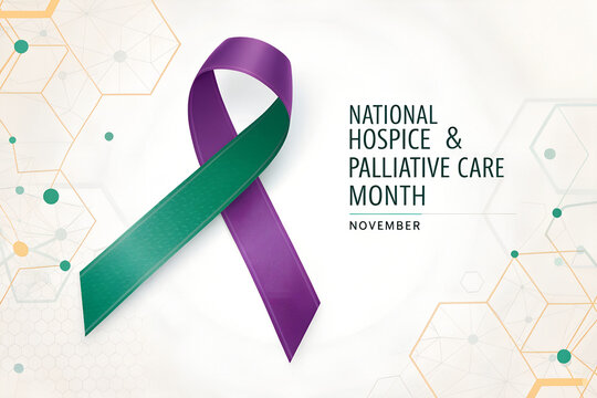 National hospice and palliative care month awareness ribbon graphic