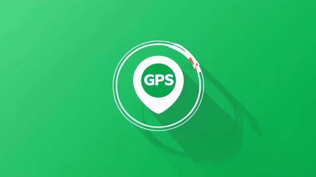 GPS location marker animation in clean flat design with subtle zoom and focus effect