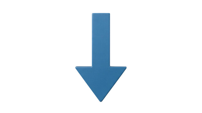 Blue downward pointing arrow icon is centered on a grey rectangular background, serving as a universal symbol for downloading files or scrolling down.