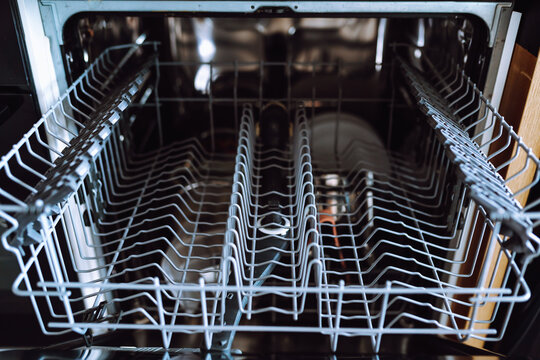 open dishwasher without dishes