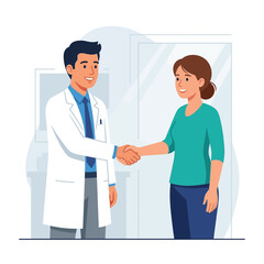 Fototapeta premium Doctor and Patient Shaking Hands - Medical Consultation and Trust