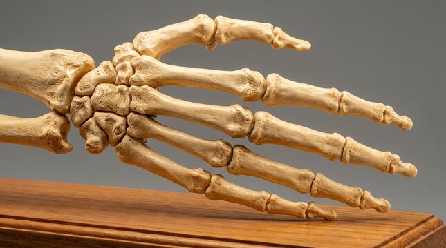 Intricate Anatomical Model of a Human Skeletal Hand with Articulated Fingers