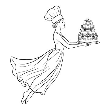 girl with cake