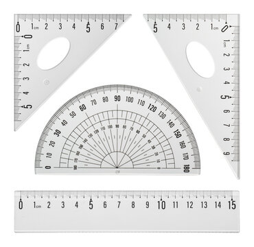 Geometry Ruler Set Isolated on White Background