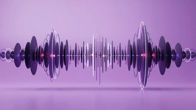 Abstract purple digital sound wave frequency visualization with frequency visualization visualizer equalizer technology amplitude vibration electronic abstract background soundwave