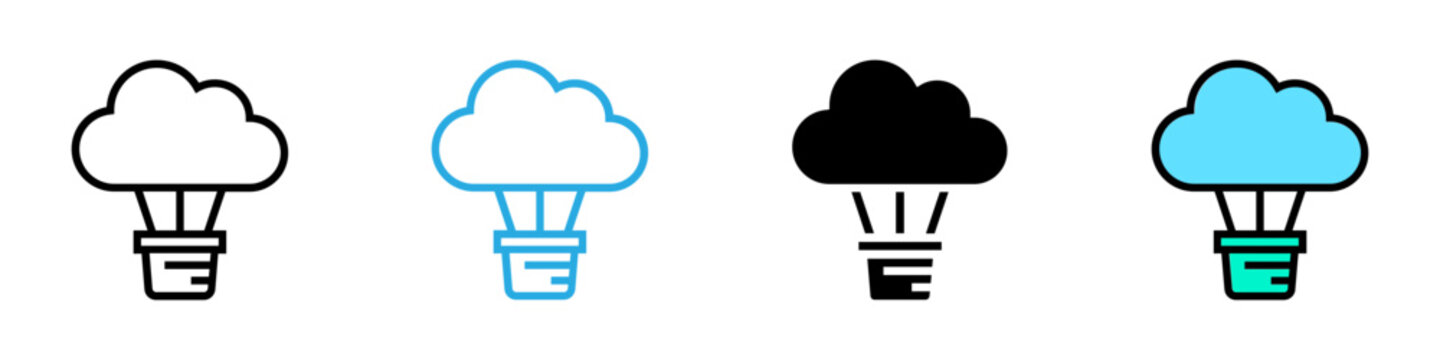 Creative cloud multi - style icon design concept