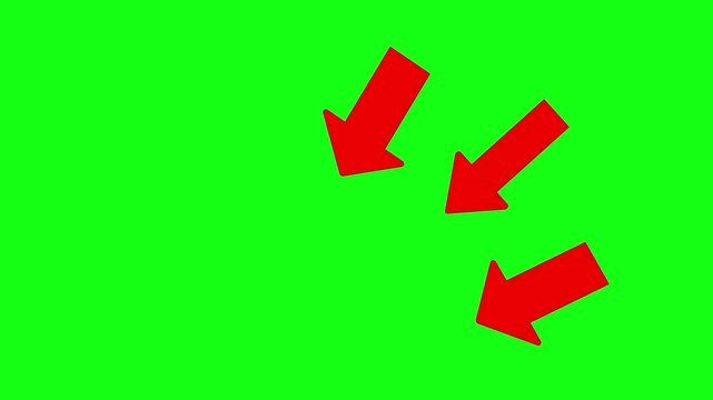 3 arrow animation on chroma key background