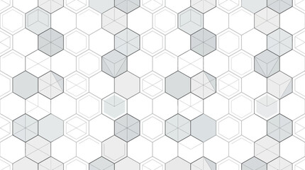Fototapeta premium Seamless Geometric Pattern with Hexagons and Cube Elements