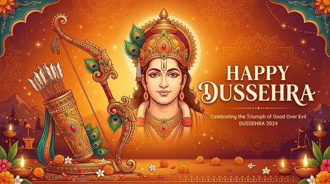 happy dussehra lettering