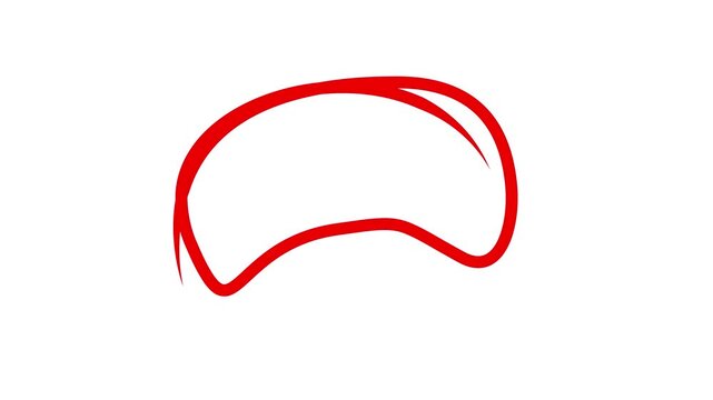 Hand-drawing oval frame circle animation white background, circle highlights with transparent background, Animated red circle drawn, marker pen style, Motion graphics, 4k quality animation video.