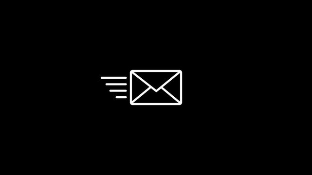 Mail email message sending envelope icon animation, motion mail box 4k quality video.