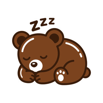Cute cartoon bear sleeping with "Zzz" above its head.