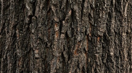 Obraz premium Rough Natural Tree Bark Texture with Deep Fissures and Weathered Organic Wooden Surface Details