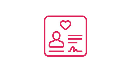 Fototapeta premium Medical ID card with heart symbol.