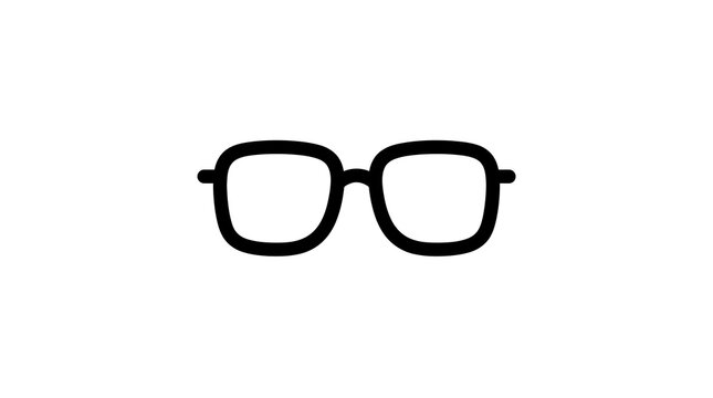 Rounded black frame eyeglasses icon